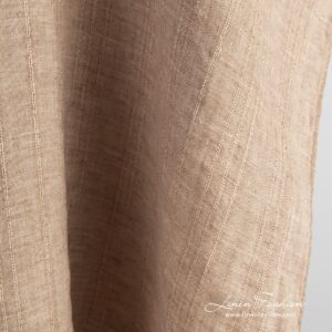 Brown 100% linen fabric, specially washed