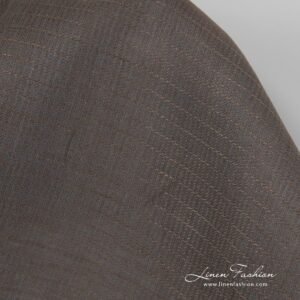 100% linen fabric in grey brown colour.