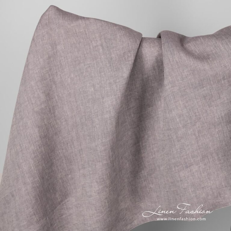Linen fabric brownish violet striped.