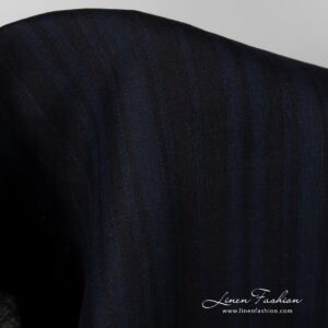 100% linen fabric in black navy.