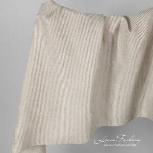 Linen fabric in beige stripes.