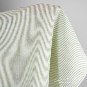 Linen fabric in green stripes