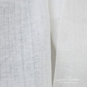 White 100% linen fabric