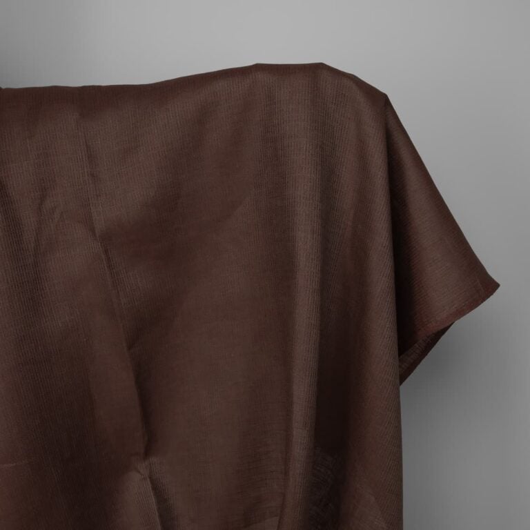 Linen fabric brown dobby twill striped pattern