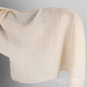 Gjennomsiktig beige vasket lin-bomullsstoff 9 Beige linen cotton fabric