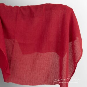 Red linen cotton fabric