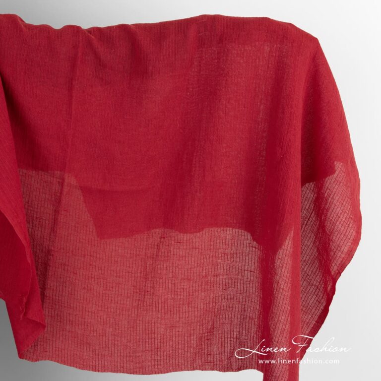 Red linen cotton fabric
