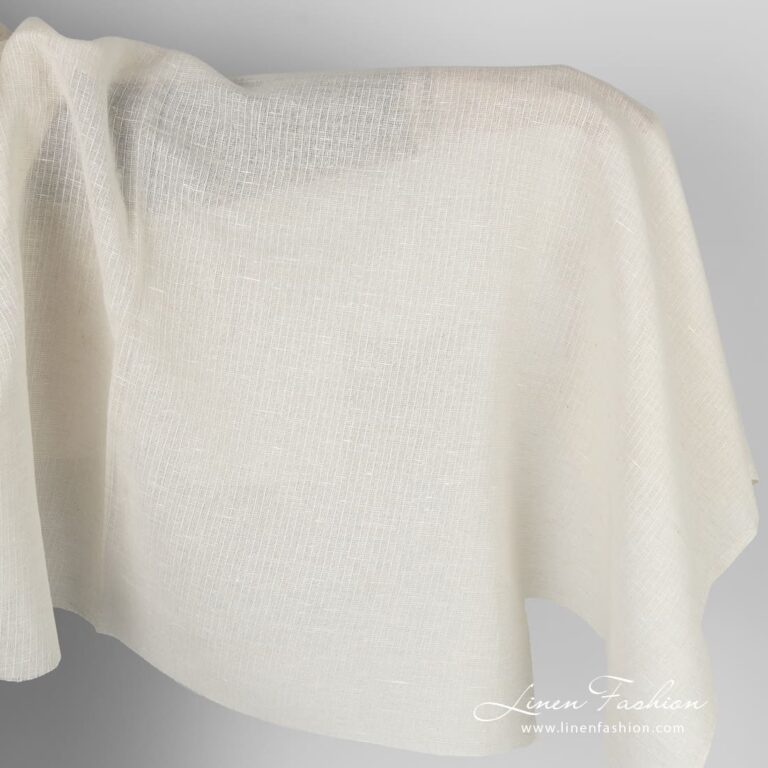 Transparent brownish linen cotton fabric