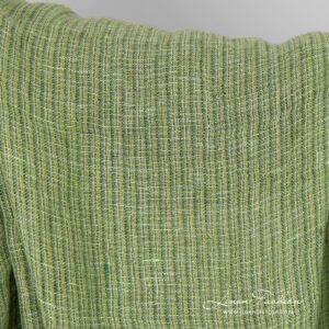Lime green linen fabric in tiny checks