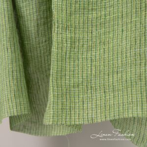 Lime green linen fabric, washed