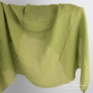Linen fabric in lime green color