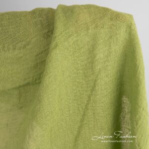 Transparent linen fabric in green