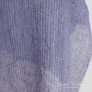 Gjennomsiktig fiolett linstoff vasket flerfarget 12 Violet linen fabric in gauze, washed
