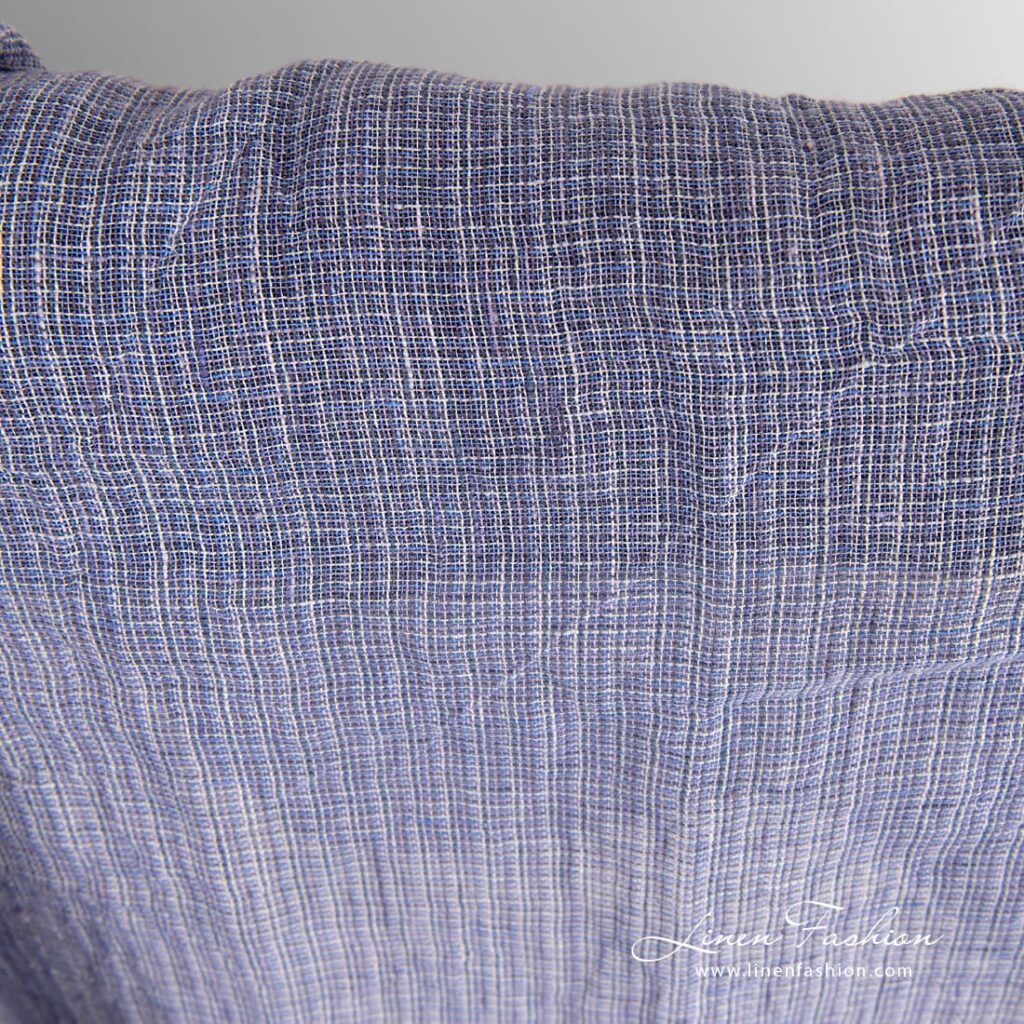 Gjennomsiktig fiolett linstoff vasket flerfarget 2 Transparent violet 100% linen fabric