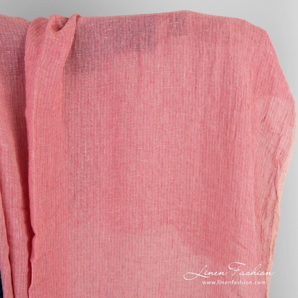 Pink linen fabric in melange