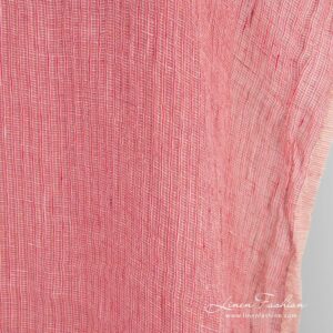 Transparent linen fabric woven from several shades of pink