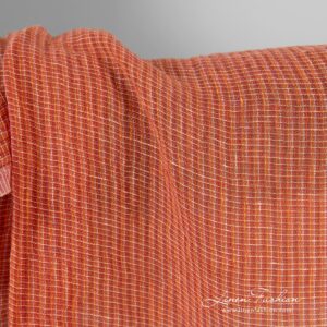 Gjennomsiktig linstoff i oransje melange vasket 10 Transparent linen fabric in orange melange, specially washed