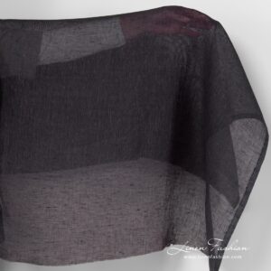 Gauze linen fabric in dark grape colour.