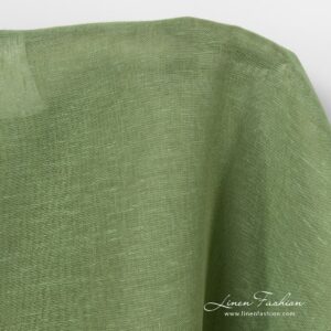 Apple green dyed linen fabric.