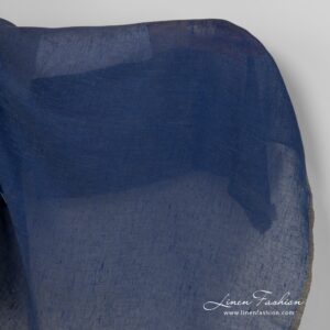 Linen fabric in ink blue colour.