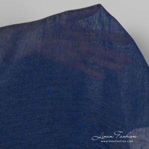 100% linen fabric in ink blue.