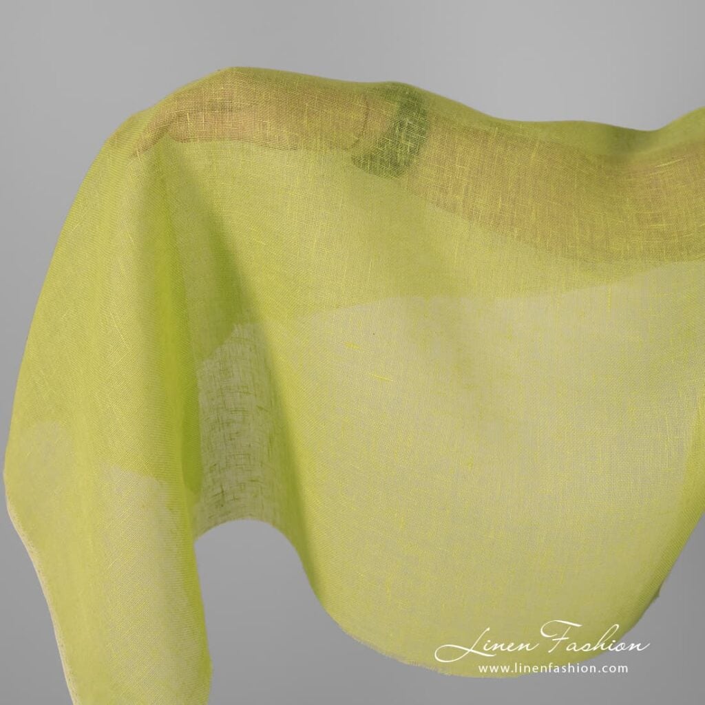 Linen fabric fresh salad green.