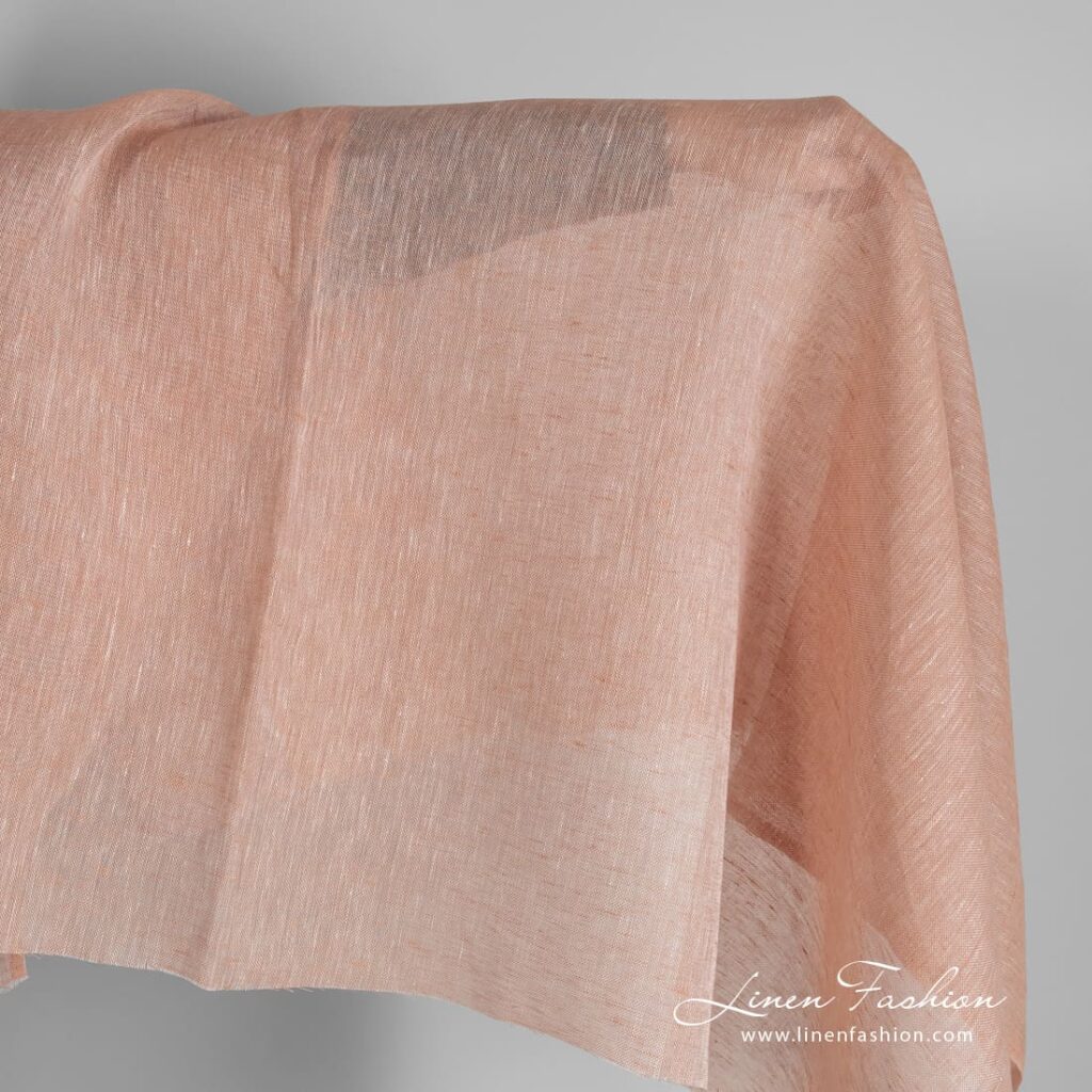 Peach linen fabric