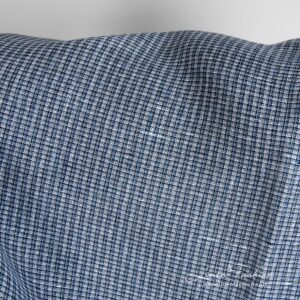 Blue linen fabric checked