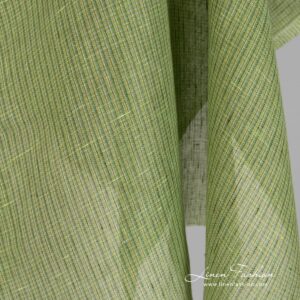 Lime linstoff i små ruter 9 Lime green linen fabric in checks