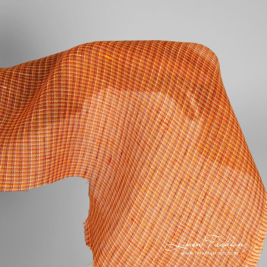 Orange linen fabric