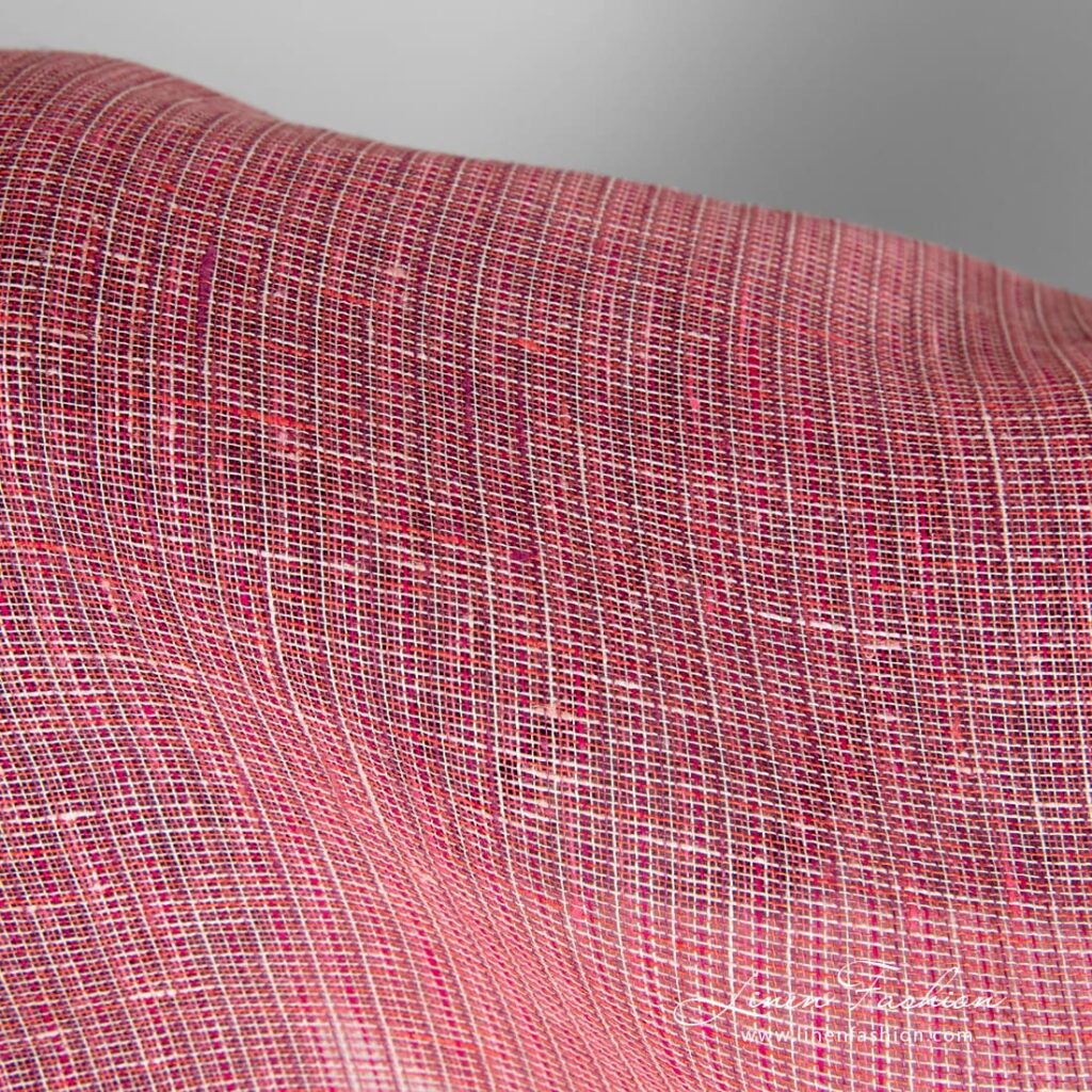 Rose linstoff i gjennomsiktige ruter 4 Rose linen fabric in checks