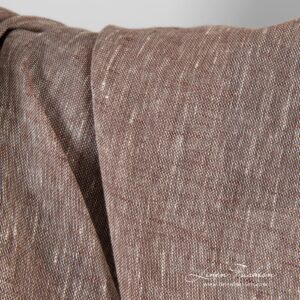 Lightweight linen fabric in brown color
