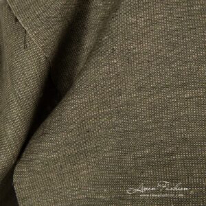 Green melange linen fabric.