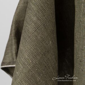 Greyish linen fabric.