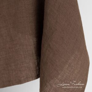 Linstoff i brungrønn og fiolett melange vasket 12 Linen fabric in green and violet melange, washed