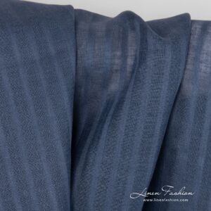 Striped blue linen fabric.
