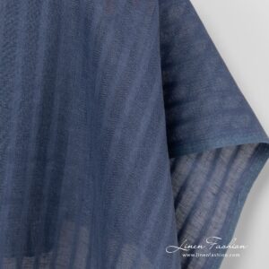100% linen fabric in blue colour.