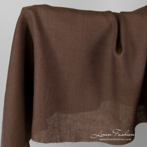 Linen fabric green purple melange.