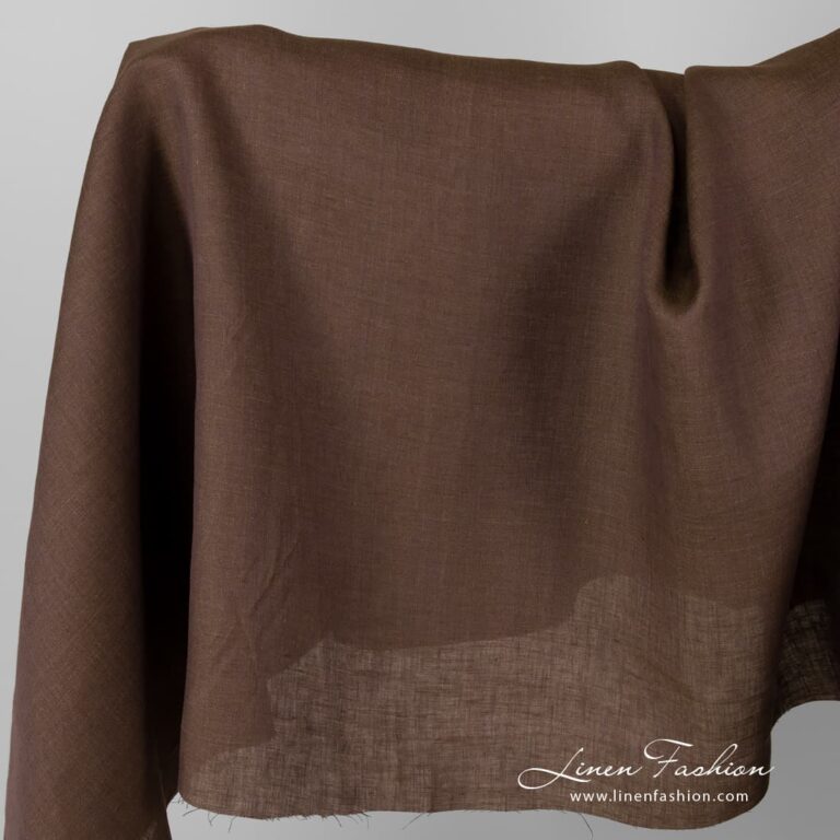 Linen fabric green purple melange.