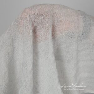 Pale green linen wool fabric.