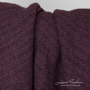 Violet linen fabric in tweed