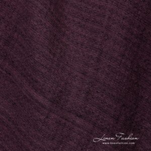 Eggplant linen fabric in tweed