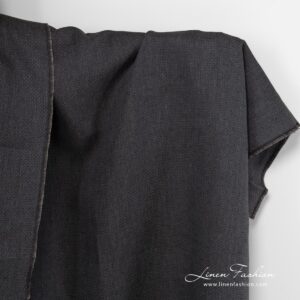 Black patterned linen fabric.