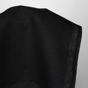 Linen fabric solid black waffle product photo