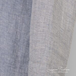 Vasket blågrått rutete linstoff 11 Bluish linen fabric, double-sided