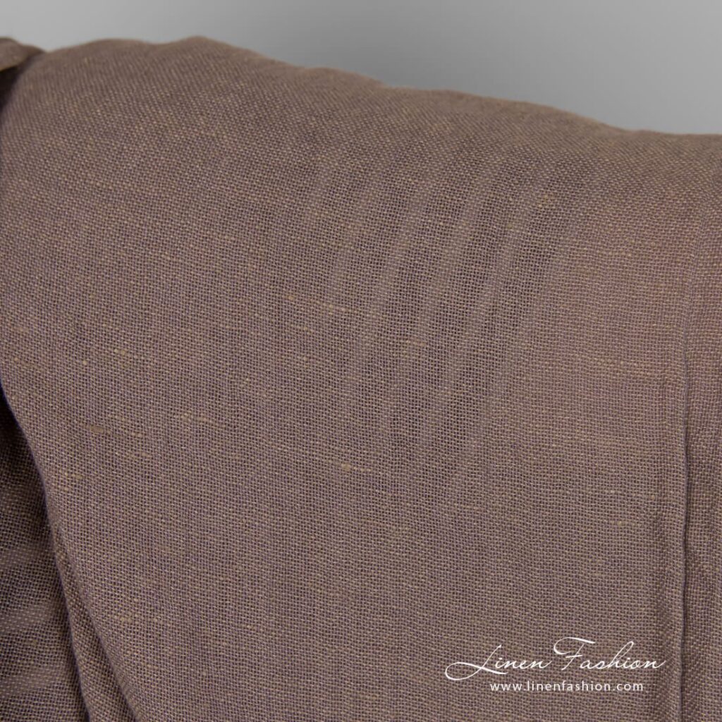 Gråfiolett lin-bomullsstoff vasket 3 Linen cotton fabric in grey violet melange