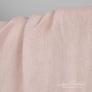 Linen cotton fabric in light lilac, specially washed to increase softness