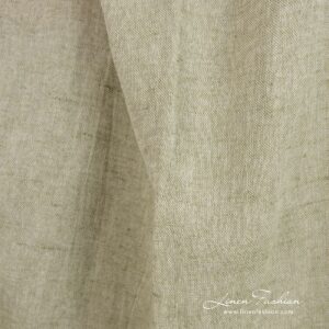 Linen cotton fabric woven from green and white yarns