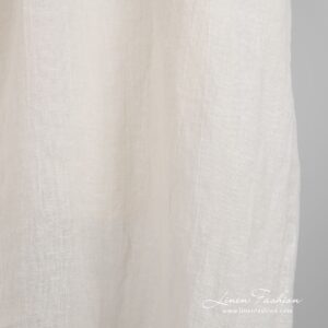 Off-white linen cotton fabric in plain weave, specially washed to increase softness