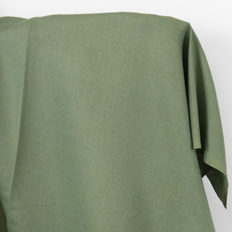 Lin-bomullsstoff salviegrønn og blålig twill
